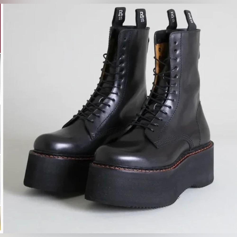SOLD 
R13 Double Stack Boot - black. Size 7 IT 37
